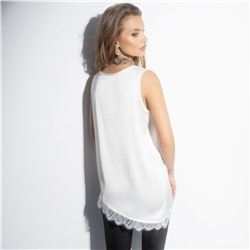 Топ шёлковый, Следи за мной (белый)