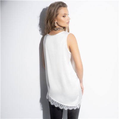 Топ шёлковый, Следи за мной (белый)