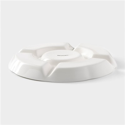 Менажница Magistro «Бланш», 24.7×24.5×2.7 см, 5 ячеек, фарфор, белая