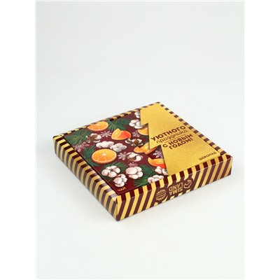 Подарочный набор новогодний «С новым годом», чай 50 г, шоколад 70 г