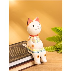 Сувенир «Котенок в рубашке сидячий», 6×6×15 см, дерево