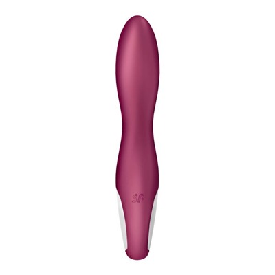 Малиновый вибромассажер для стимуляции G-точки Heated Thrill - 20,6 см.