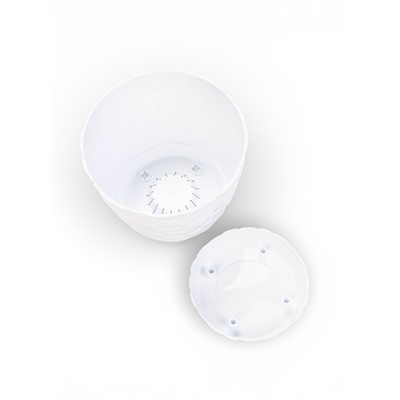 Горшок для цветов с поддоном «Камешки», 5 л, пластиковый, белый