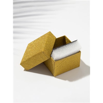 Коробочка подарочная под кольцо/серьги «Блеск», 5×5, цвет золото, вставка чёрная