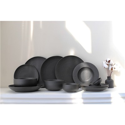 Миска Magistro Line, 350 мл, d=11.5 см, фарфор, чёрная