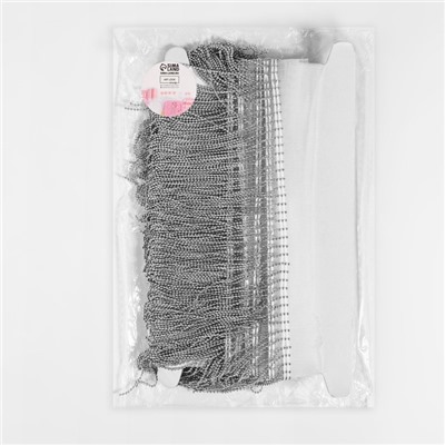 Тесьма металлизированная «Бахрома», 10 см, 4.5±0.5 м, белая