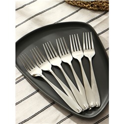 Набор вилок столовых из нержавеющей стали Доляна «Капля», длина 21 см, 6 шт., цвет серебряный