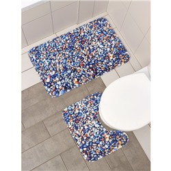 Набор ковриков для ванной и туалета Доляна «Галька», 2 шт.: 40×50, 50×80 см