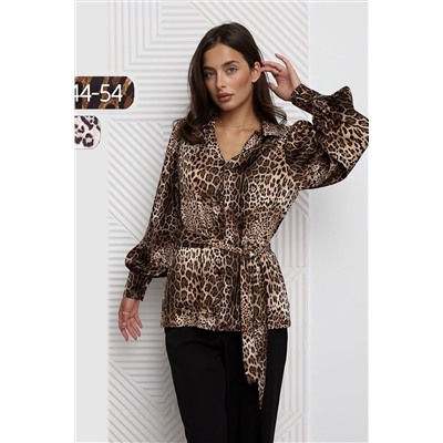 Блузка атласная нарядная с поясом 51060 НАТАЛИ, 1215225