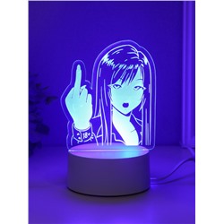 Светильник 3D RISALUX Fuck, LED-ночник, RGB, от сети, 9.5×13.4×17 см