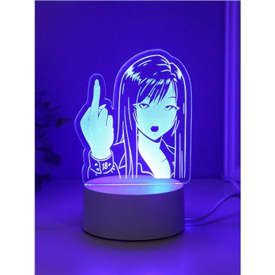 Светильник 3D RISALUX Fuck, LED-ночник, RGB, от сети, 9.5×13.4×17 см