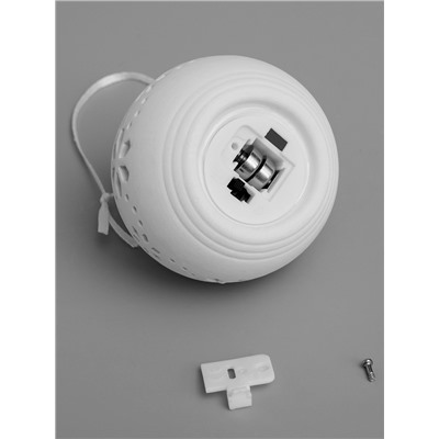 Ёлочный шар «Орнаменты», 6.9×6.9×5.9 см, 1 LED, керамика, от батареек LR44×2, свечение тёплое белое