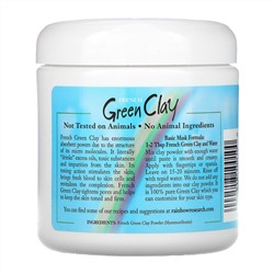 Rainbow Research, французская зеленая глина, маска для лица, 225 г (8 унций)