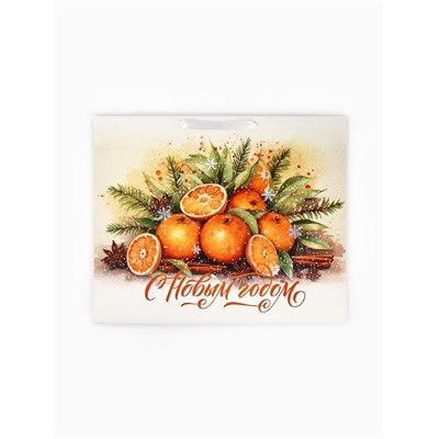 Пакет подарочный новогодний ламинированный горизонтальный «С Новым годом», XL 49×40×19 см