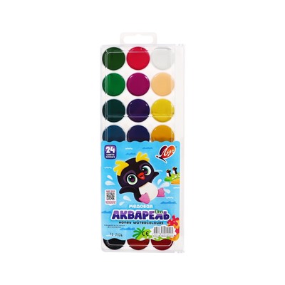 Акварель «Луч. ZOO», 24 цвета, без кисти