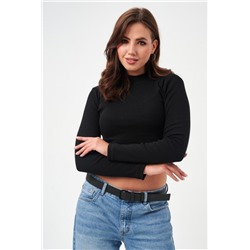 52719 водолазка женская укороченная (Черный)