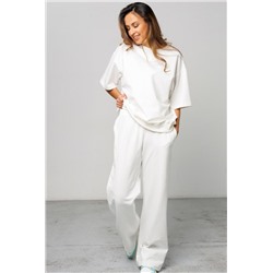 Костюм брючный с футболкой 403MLK (Молочный)