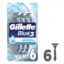 Станок для бритья одноразовый Dʤɪˈlett БЛЮ-3 Comfort/БЛЮ-3 Cool/ Blue-3 Comfort Slalom (6 шт.) (Оригинал)