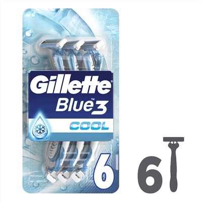 Станок для бритья одноразовый Dʤɪˈlett БЛЮ-3 Comfort/БЛЮ-3 Cool/ Blue-3 Comfort Slalom (6 шт.) (Оригинал)