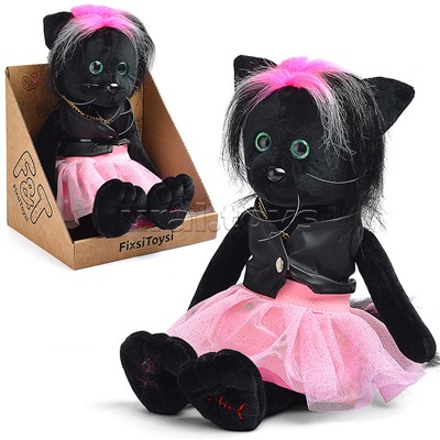 Кошка Фло в кожаной жилетке и юбке В27