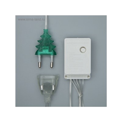 Гирлянда «Занавес» 2×1.5 м с насадками «Ёжики», IP20, прозрачная нить, 360 LED, свечение мульти, 8 режимов, 220 В