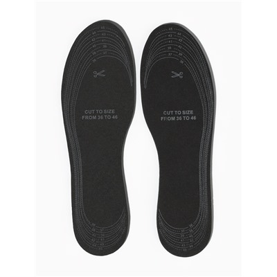 Стельки для обуви, утеплённые, универсальные, двухслойные, р-р RU до 46 (р-р Пр-ля до 46), 29 см, пара, серые