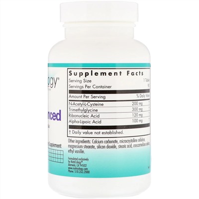 Nutricology, NAC Enhanced, 90 таблеток