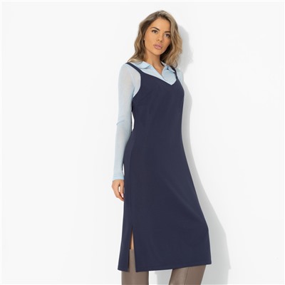 Сарафан , который стройнит, Для важных свиданий (синий)