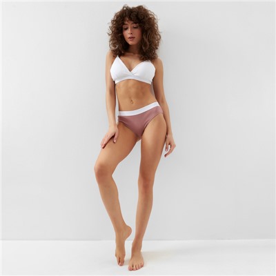 Трусы женские слипы MINAKU в рубчик, размер 40-42, цвет кофейный