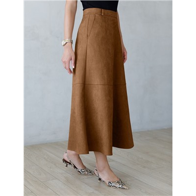 Юбка четырехклинка из искусственной замши