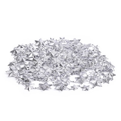 Бусы новогодние "Серебряные звёзды" (4м)