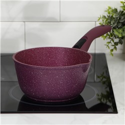 Ковш Trendy Style, 1,5 л, d=18 см, h=9,5 см, стеклянная крышка, съемная ручка, антипригарное покрытие, цвет фиолетовый