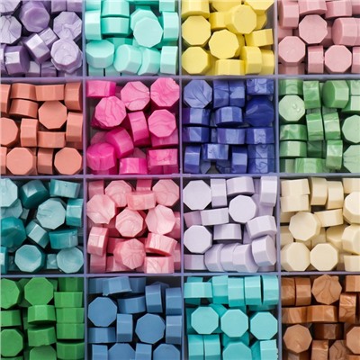 Набор сургуча «Пастельная палитра», матовый, перламутр, 24 цвета, 19×13×2 см