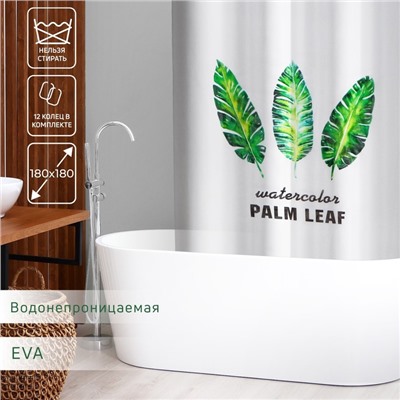 Штора для ванной Доляна «Тропики», 180×180 см, EVA