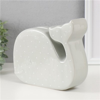 Копилка для денег «Китёнок в горох», керамика, серый, 21.5×5.2×18.2 см