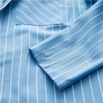 Пижама женская (рубашка, брюки) MINAKU: Light touch, голубая, размер 52