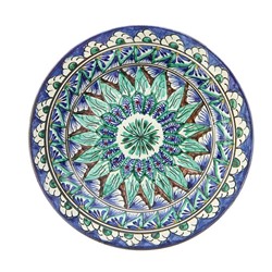Тарелка узбекская Риштанская Керамика «Цветы», d=17 см, МИКС