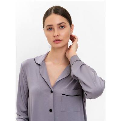 Сорочка ночная женская MINAKU: Home collection серая, размер 44