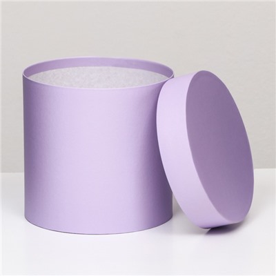 Коробка подарочная круглая, шляпная, сирень, 18×18 см