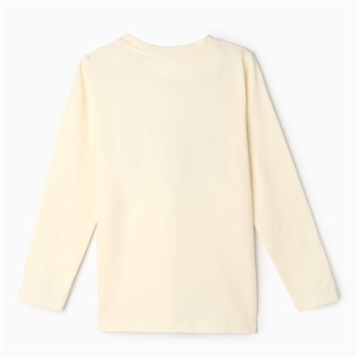 Лонгслив для девочки, цвет молочный, рост 134 см