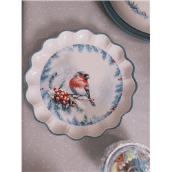 Тарелка сервировочная новогодняя Доляна «Зимний вечер», 20×20×2.5 см, доломит, белая