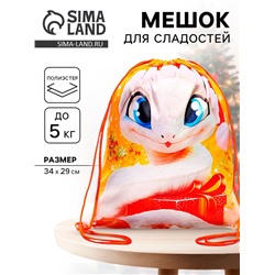 Мешок новогодний под сладости «Змея» (мягкий полиэстер, плотность 210D) 29×34 см