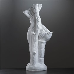 Фигура с кашпо «Гречанка», 40×30×88 см, 900 мл, гипс, белая