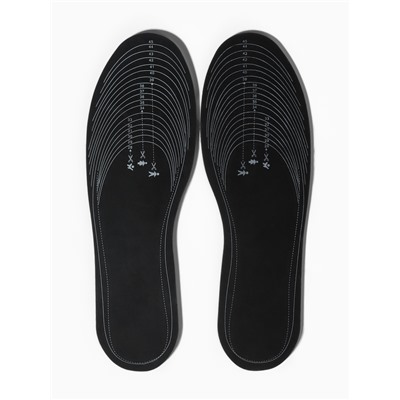 Стельки для обуви, утеплённые, двухслойные, универсальные, р-р RU до 47 (р-р Пр-ля до 46), 29.5 см, пара, серые