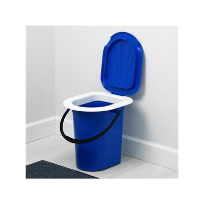 Ведро - туалет, h=38 см, 18 л, съёмный стульчак, синее