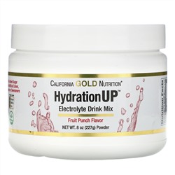 California Gold Nutrition, HydrationUP, порошок для приготовления электролитического напитка, фруктовый пунш, 227 г (8 унций)