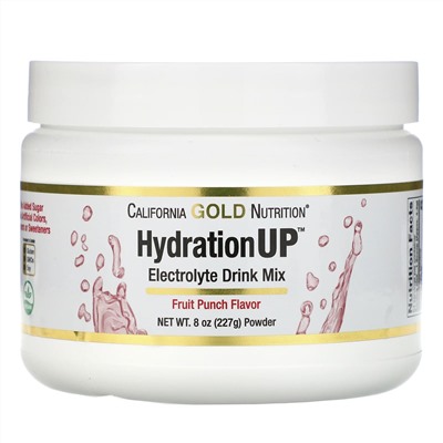 California Gold Nutrition, HydrationUP, порошок для приготовления электролитического напитка, фруктовый пунш, 227 г (8 унций)