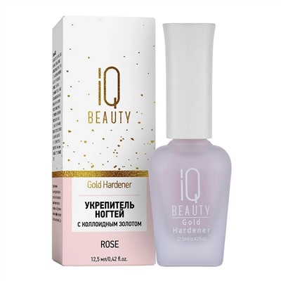 IQ Beauty Укрепитель для ногтей с коллоидным золотом / Gold Hardener Rose, 12,5 мл 23087
