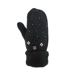 Варежки женские вязаные утепленные