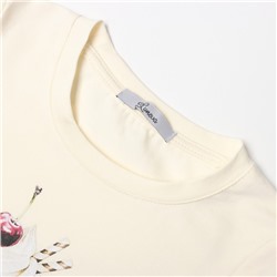 Лонгслив для девочки, цвет молочный, рост 134 см